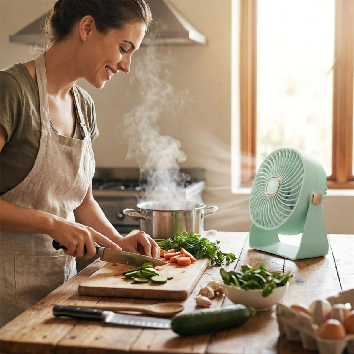 BUFFER® 3 Kademeli Masaüstü Fan – Duvara Asılıp Sabitlenebilen Standlı Kaydırmaz Pedli Mini Fan ZB112