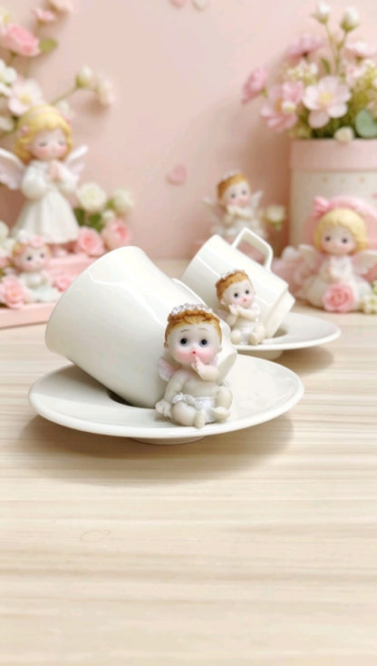 KİRLİNOVA® MELEK BEBEK 2'Lİ PORSELEN FİNCAN TAKIMI