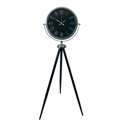 Krom Siyah İnci Aynalı Tripod 150 x 45 Cm Ayaklı Saat