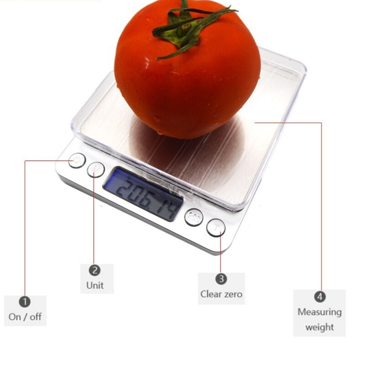 BUFFER® Elektronik 3 kg Kapasiteli Dijital Hassas Kantar Mutfak Tartısı Terazi