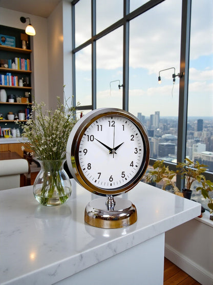 Noble Time 25 x 20 Cm Metal Krom Masa Saati