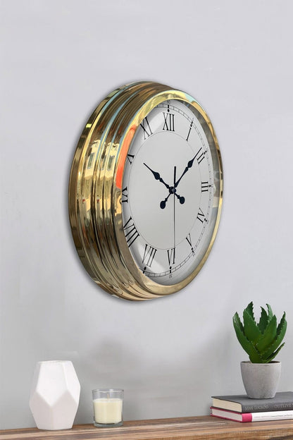 Gold Şık 40 Cm Metal Roma Rakamlı Duvar Saati