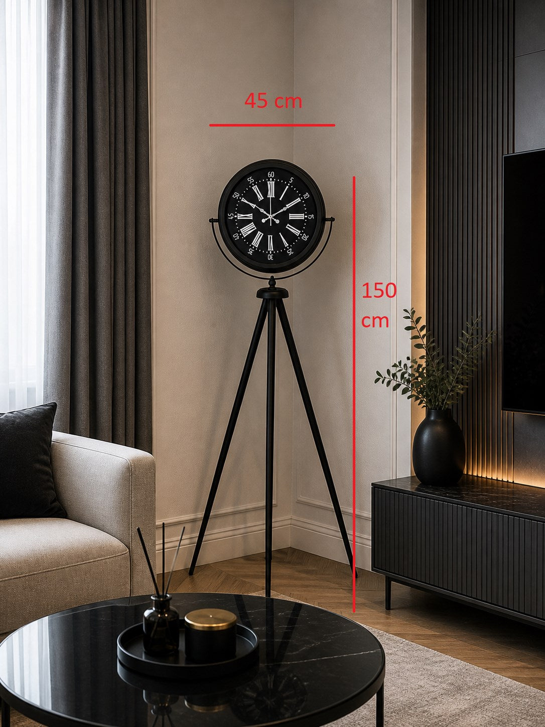 Black Aura Tripod Ayaklı Saat