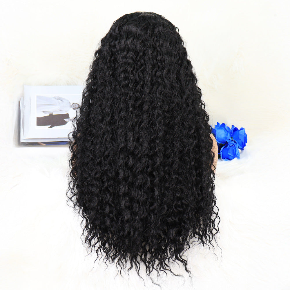 Afro Dalga Siyah Orta Boy Tül Peruk