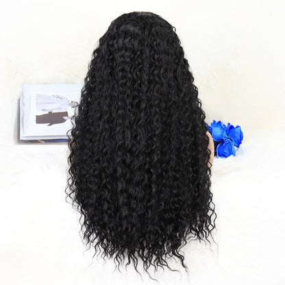 Afro Dalga Siyah Orta Boy Tül Peruk
