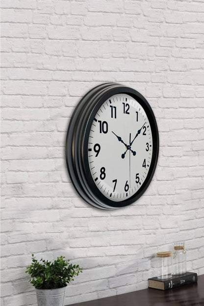 40 cm Siyah Metal Standart Duvar Saati