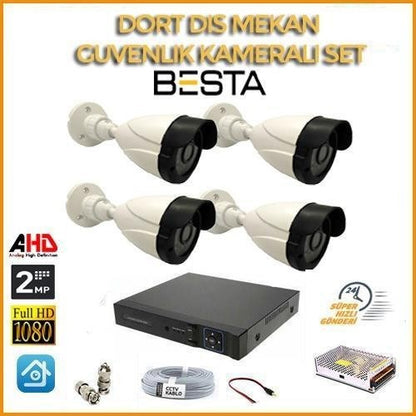 2 MP 1080P 4 Kameralı Ahd Güvenlik Seti