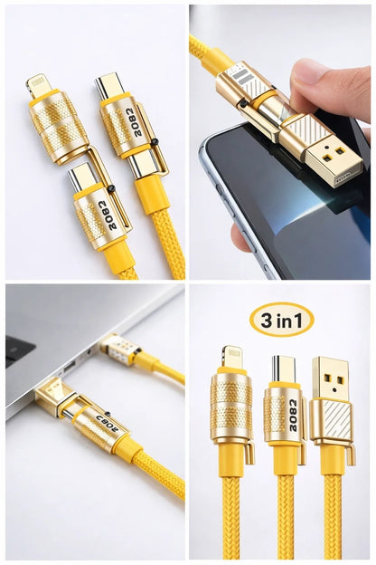4in1 Hızlı Şarj Ve Data Kablosu Type-c / Lightning / Micro Usb PL-8631 (5643)