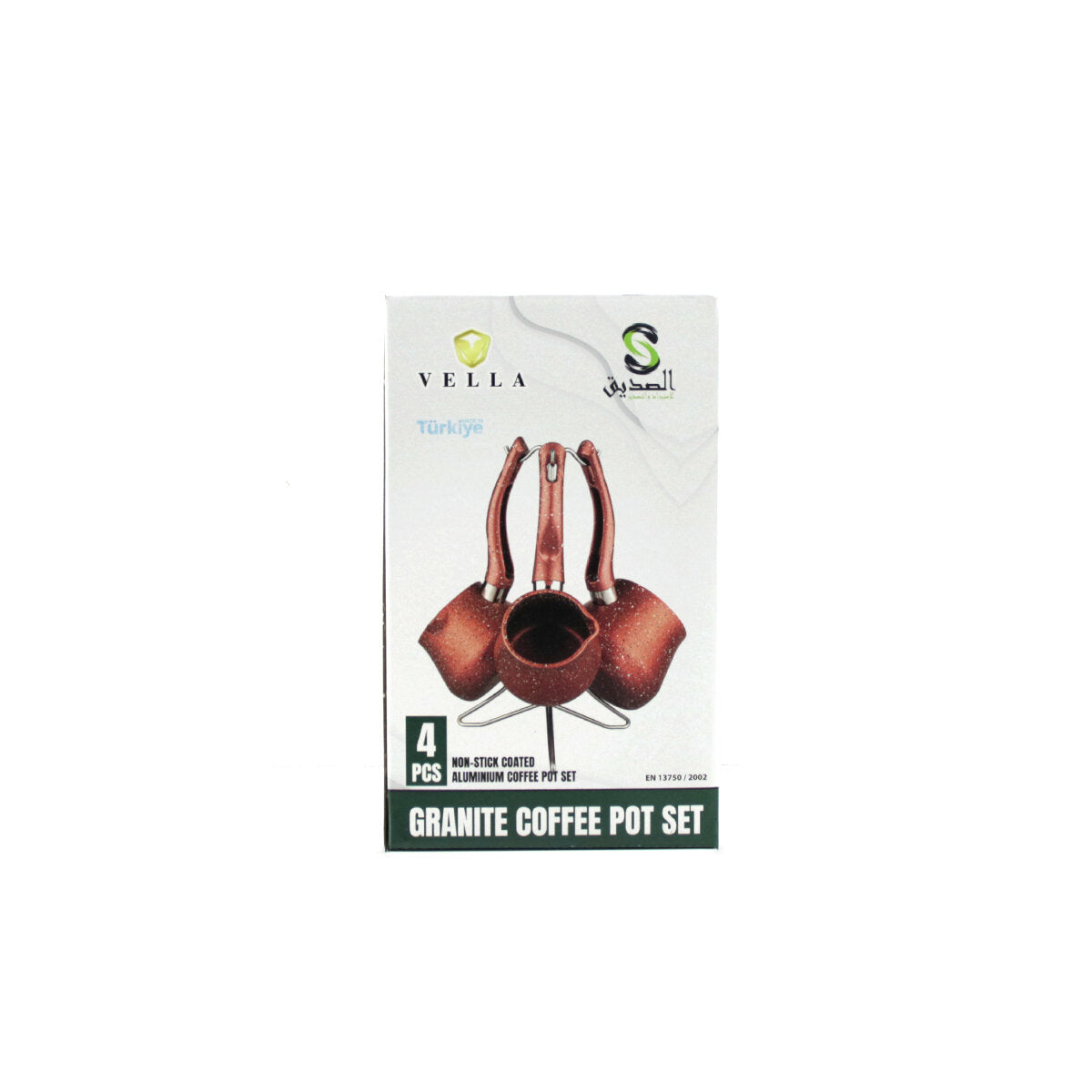 4PCS 230-280-380ML GRANİT - ÇELİK CEZVE RENKLİ METAL STANDLI (5643)