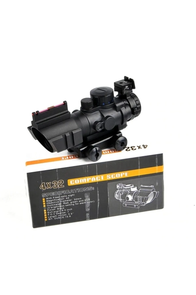 4x32 Kırmızı Işıklı Av Dürbünü 4x32 Nişangah