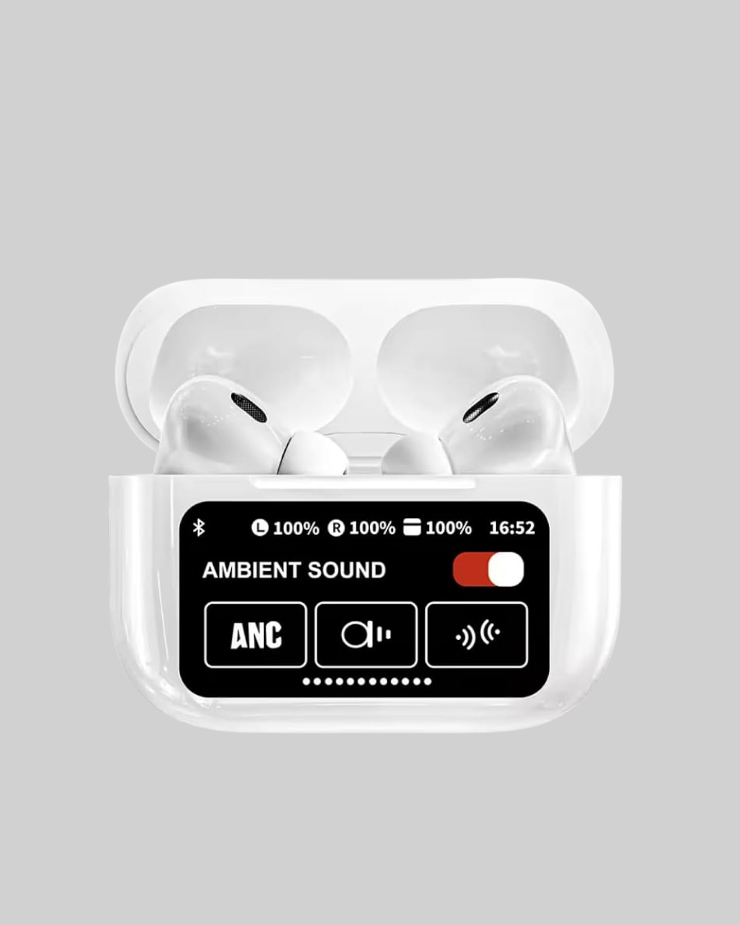 Dokunmatik Ekranlı Bluetooth Kulaklık – ANC, Suya Dayanıklı, Powerbank Kutulu