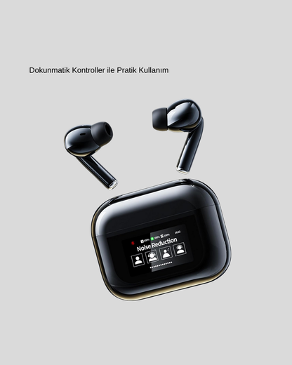 ANC Teknolojili Kablosuz Bluetooth Kulaklık – Dokunmatik, Dijital Göstergeli, Yüksek Ses Kalitesi