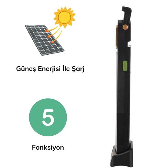 5 Fonksiyonlu Güneş Enerjisi İle Şarj Olabilen 48 Ledli Işıldak,Aydınlatma PR-3838 (5643)