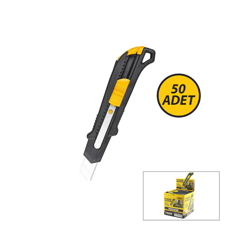 50 ADET SİYAH PLASTİK GÖVDE FALÇATA MAKET BIÇAK (5643)