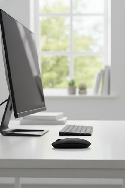 BUFFER® Siyah Renkli Ergonomik Sessiz Kablosuz Mouse – USB Alıcılı, Ofis ve Oyun İçin Konforlu Bilgisayar Faresi MS6310