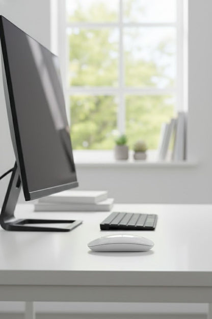BUFFER® Beyaz Renkli Ergonomik Sessiz Kablosuz Mouse – USB Alıcılı, Ofis ve Oyun İçin Konforlu Bilgisayar Faresi MS6310