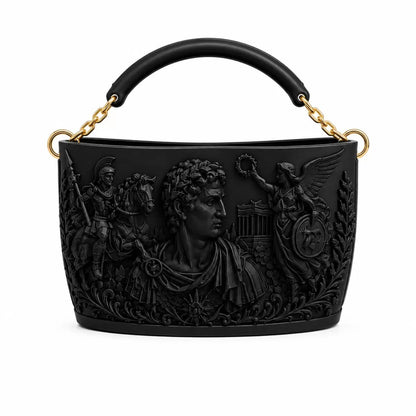 Athena Noir Antik Dönem 3d Tasarım Omuz Çantası Siyah