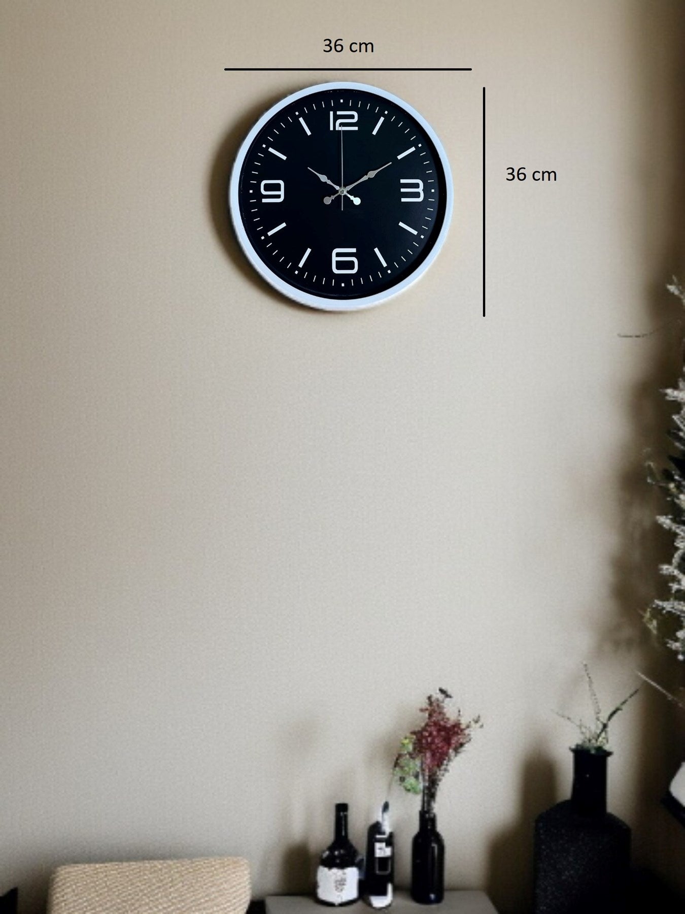 36 Cm Beyaz Modern Dekoratif Duvar Saati