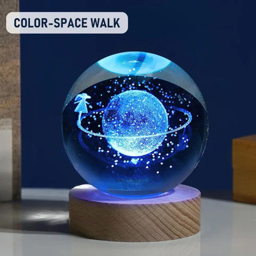 Toptan Renk Değiştiren Satürnlü Kız Cam Küre Ve Anahtarlık Seti