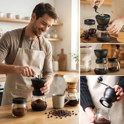 BUFFER® Manuel Cam Hazneli Kahve ve Baharat Öğütücü – Yedek Cam Hazneli Baharat ve Kahve Çekirdek Değirmeni