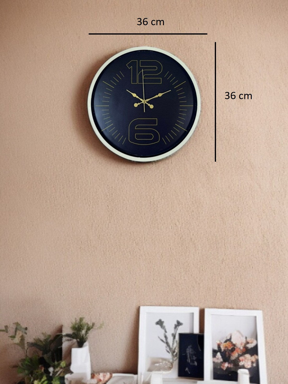36 Cm Krem Dekoratif Duvar Saati