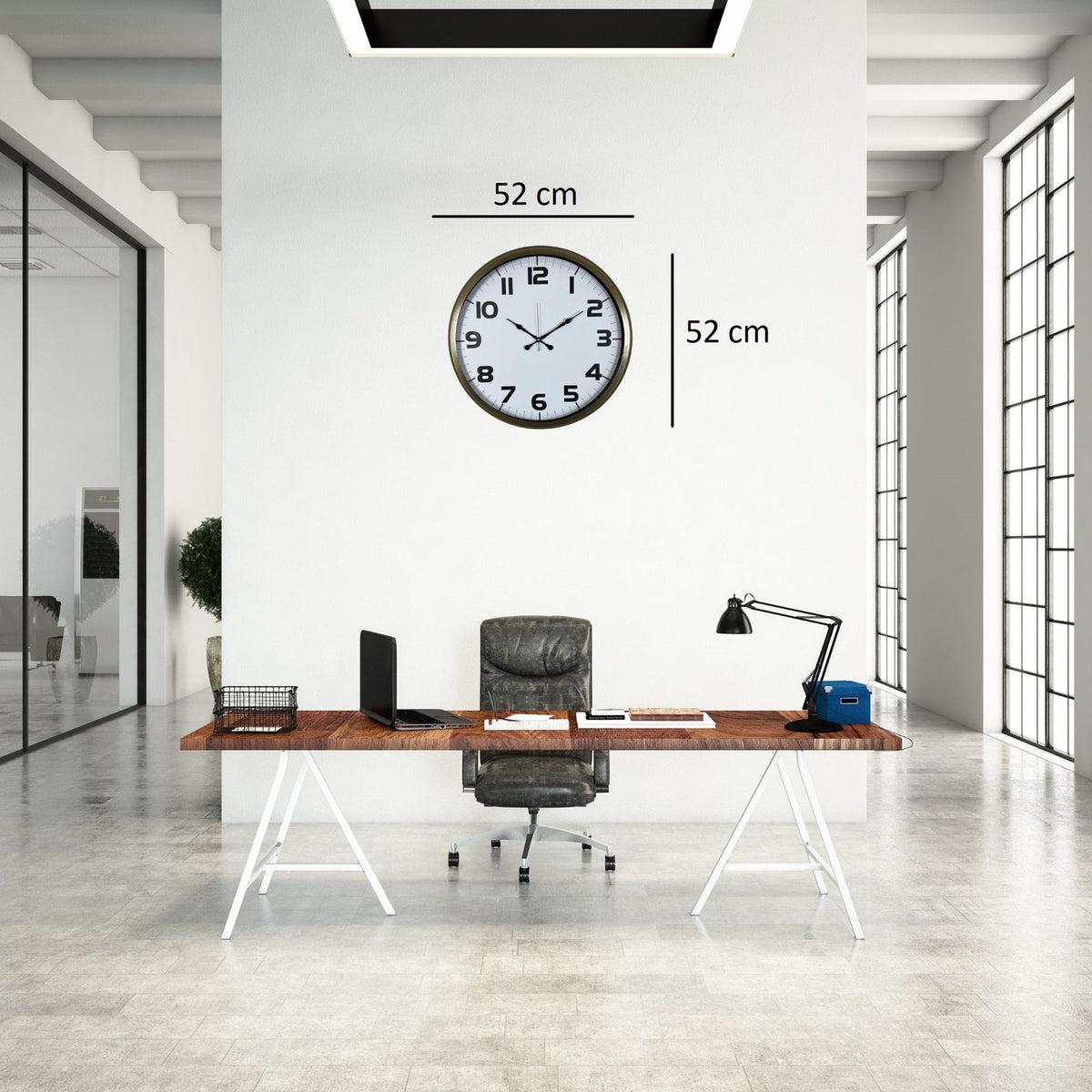 Eskitme 52 Cm Metal Klasik Duvar Saati