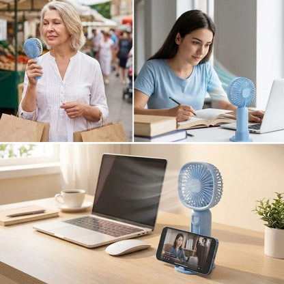 BUFFER® 3 Kademeli Telefon Tutuculu Standlı Mini Fan – Tuşu Ayı Figürlü Masaüstü ve EldeKullanılabilen Taşınabilir Fan EKL30