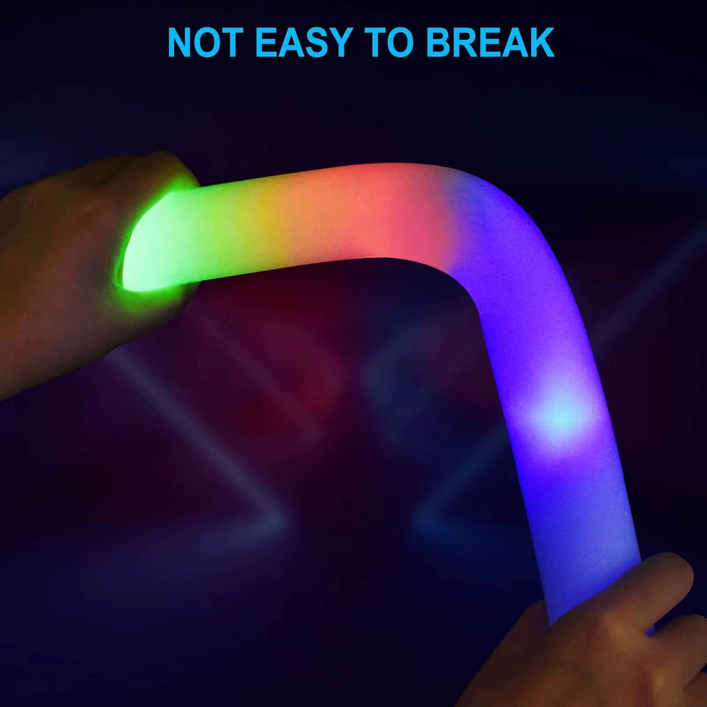Led Işıklı (6 Adet) 3 Modlu Kauçuk Işıklı Sünger Parti Çubuk Sopa - 46 cm