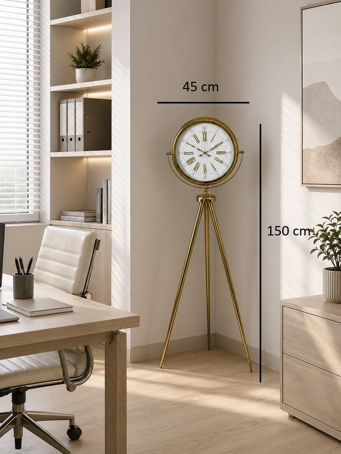 Aura Gold Tripod Ayaklı Dekoratif Saat
