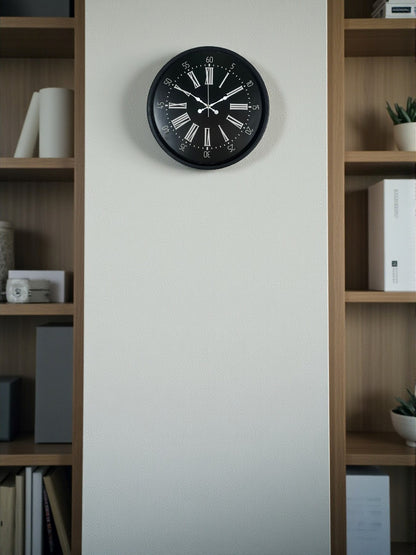 36 Cm Siyah Dekoratif Duvar Saati