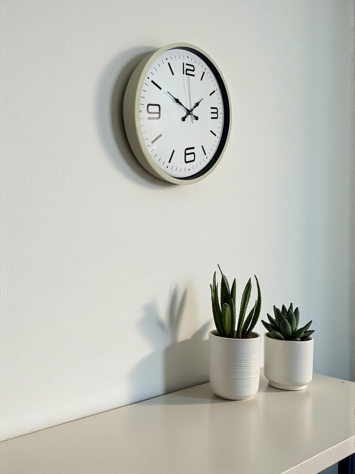 36 Cm Krem Modern Dekoratif Duvar Saati