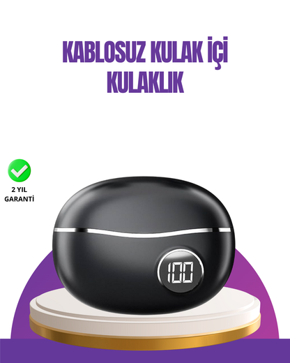 Dokunmatik Ekranlı Bluetooth Kulaklık – ANC, Suya Dayanıklı, Powerbank Kutulu