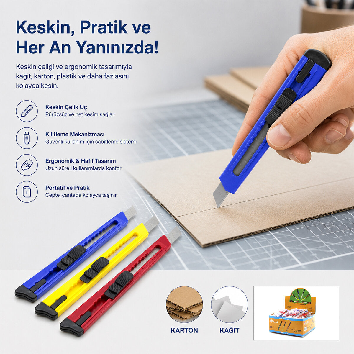 60 ADET KÜÇÜK PLASTİK FALÇATA MAKET BIÇAK (5643)