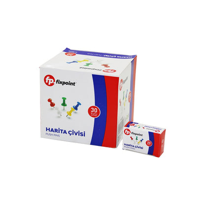 600 ADET HARİTA ÇİVİSİ RENKLİ = 20PCS X 30 (5643)