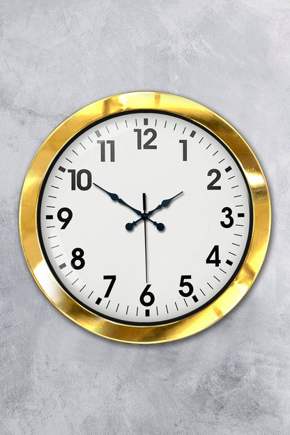 36 cm Gold Metal Standart Duvar Saati