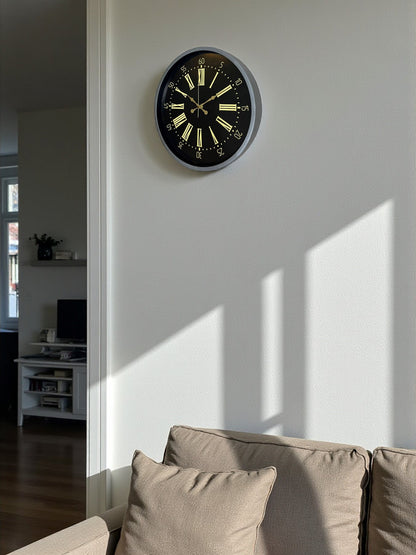 36 Cm Gri Şık Dekoratif Duvar Saati