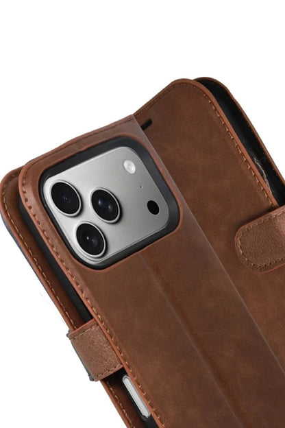 iPhone 17 Pro Max Trend S Plus Kapaklı Kılıf - Taba