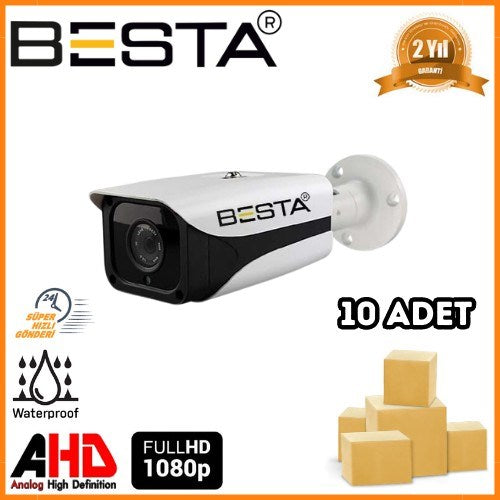 2 MP 1080P 4 BIG LED Bullet AHD Güvenlik Kamerası 10 Adet Koli