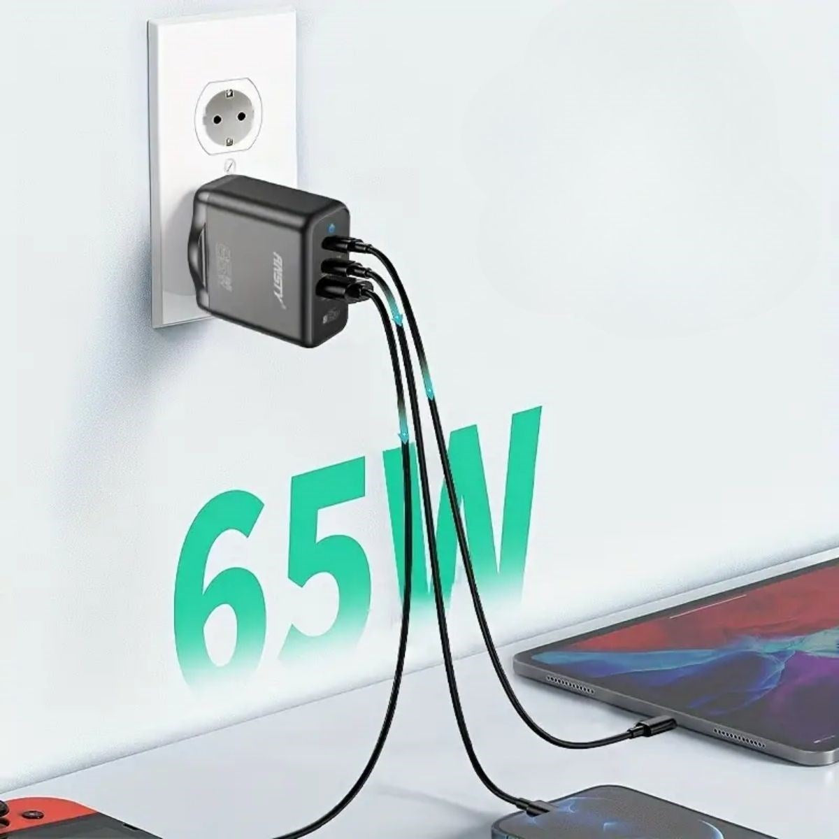 65W Hızlı Şarj Edebilen TYPE C uçlu Şarj Aleti (5643)