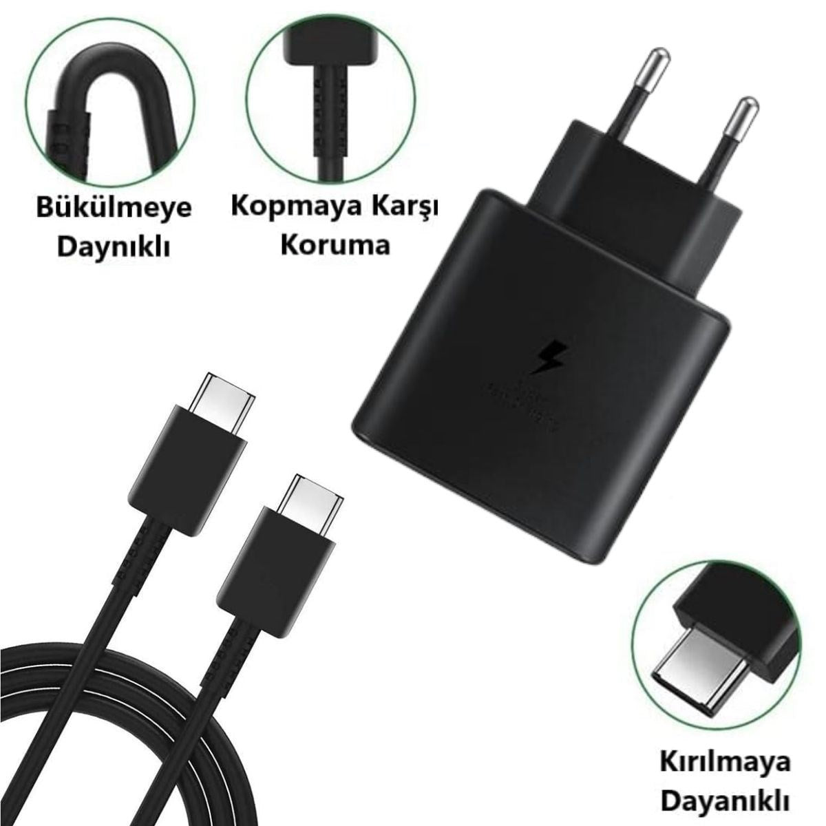 65W Hızlı Şarj Edebilen TYPE C uçlu Şarj Aleti (5643)