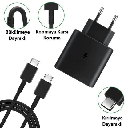 65W Hızlı Şarj Edebilen TYPE C uçlu Şarj Aleti (5643)