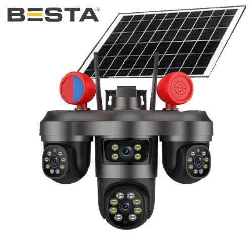Solar 4G 3 MP + 3MP + 3MP 3 KAMERALI KABLOSUZ GÜVENLİK KAMERASI BS-55G