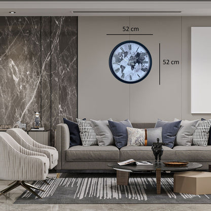Siyah Atlas Roman 52 x 52 Cm Roman Duvar Saati