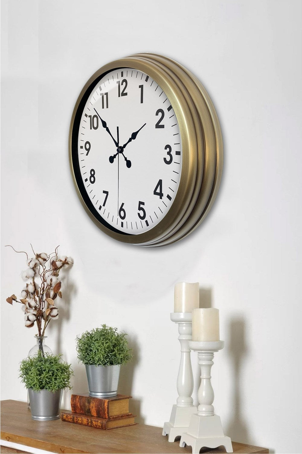 Eskitme Standart 40 Cm Metal Klasik Duvar Saati