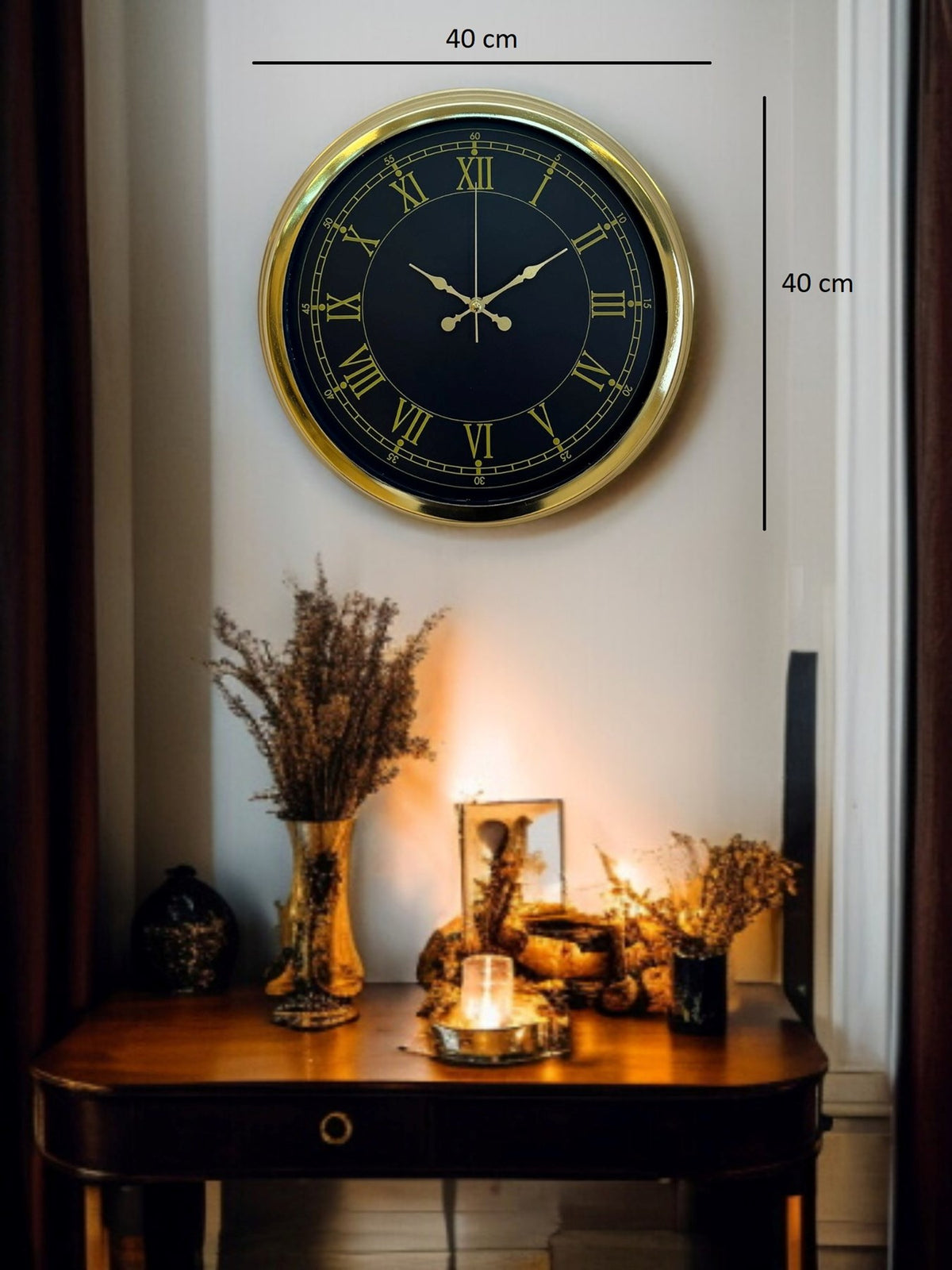 Luxury Gold 40 Cm Metal Duvar Saati