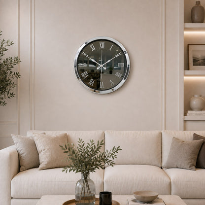 Krom Platinum Aynalı 40 x 40 Cm Duvar Saati