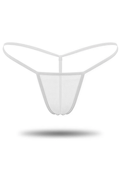 Beyaz Transparan Tül String Tanga TM0368 - Beyaz / M