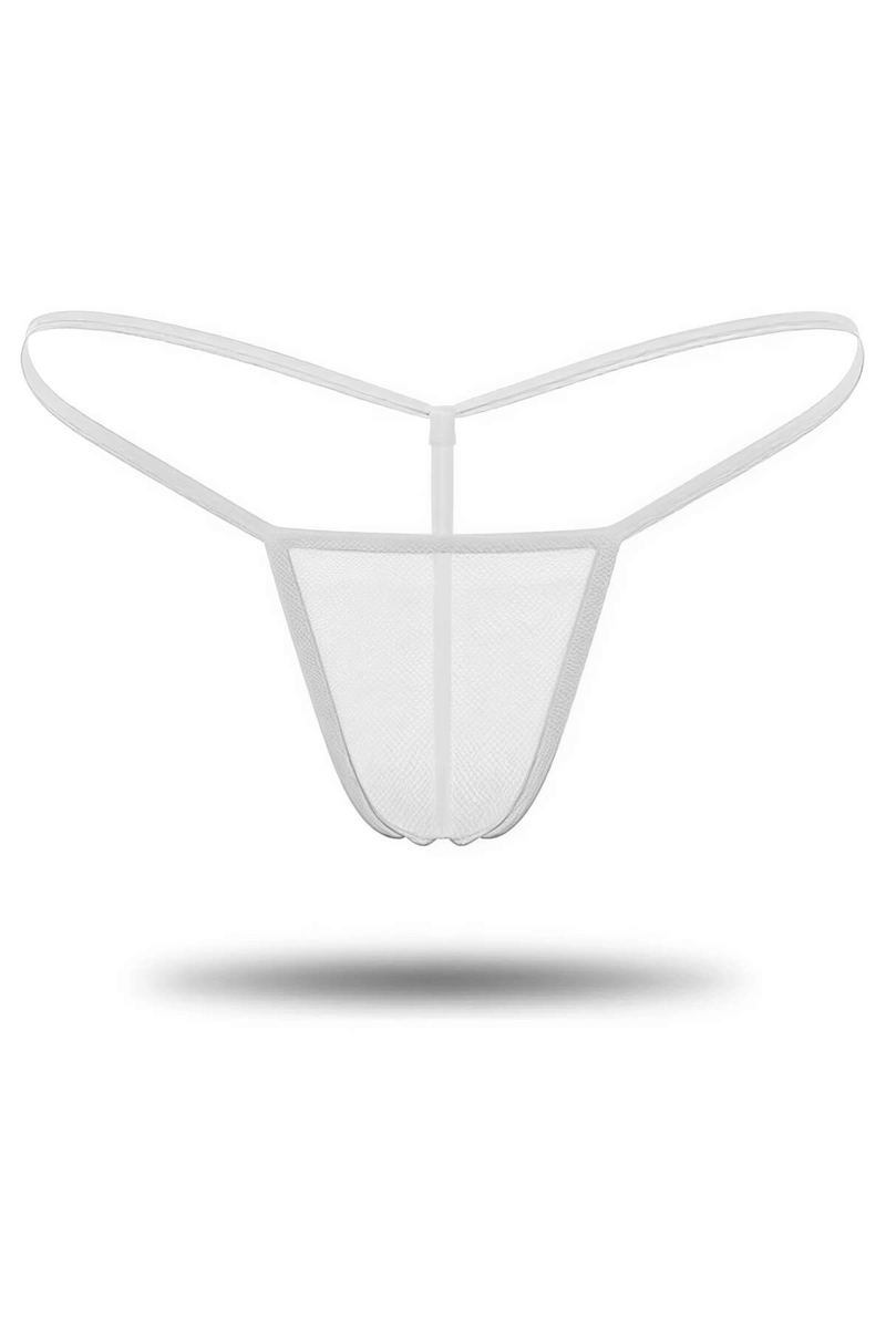 Beyaz Transparan Tül String Tanga TM0368 - Beyaz / M