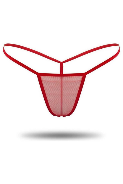 3'lü Renkli Transparan Tül String Tanga TM0369 - Çok Renkli / S