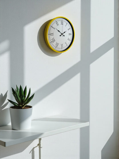 36 Cm Sarı Dekoratif Duvar Saati